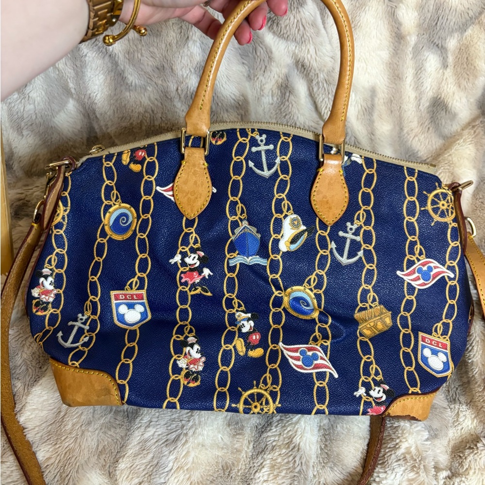 Disney Dooney & Bourke Cruise Line Exclusive- Navy Nautical Dome Satchel - Picture 9 of 14